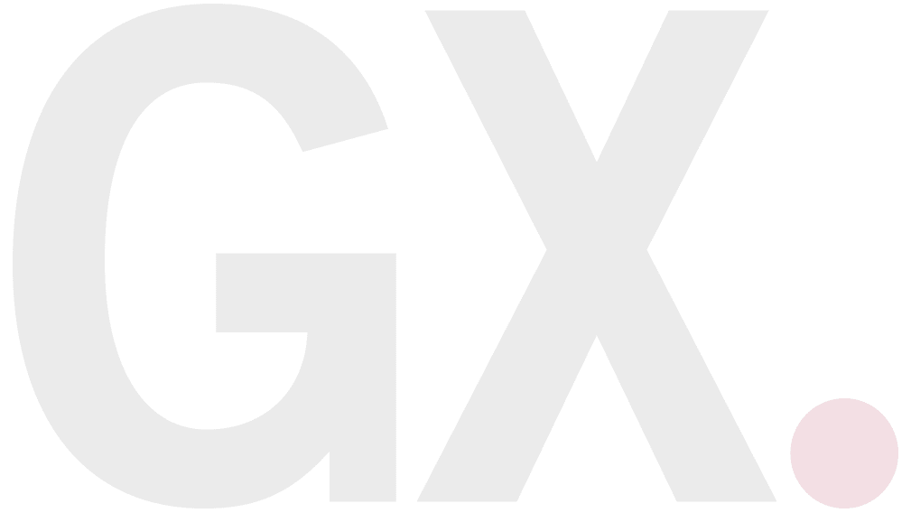 GX logo with a red dot.