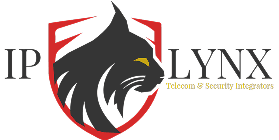 Black lynx logo with red shield.